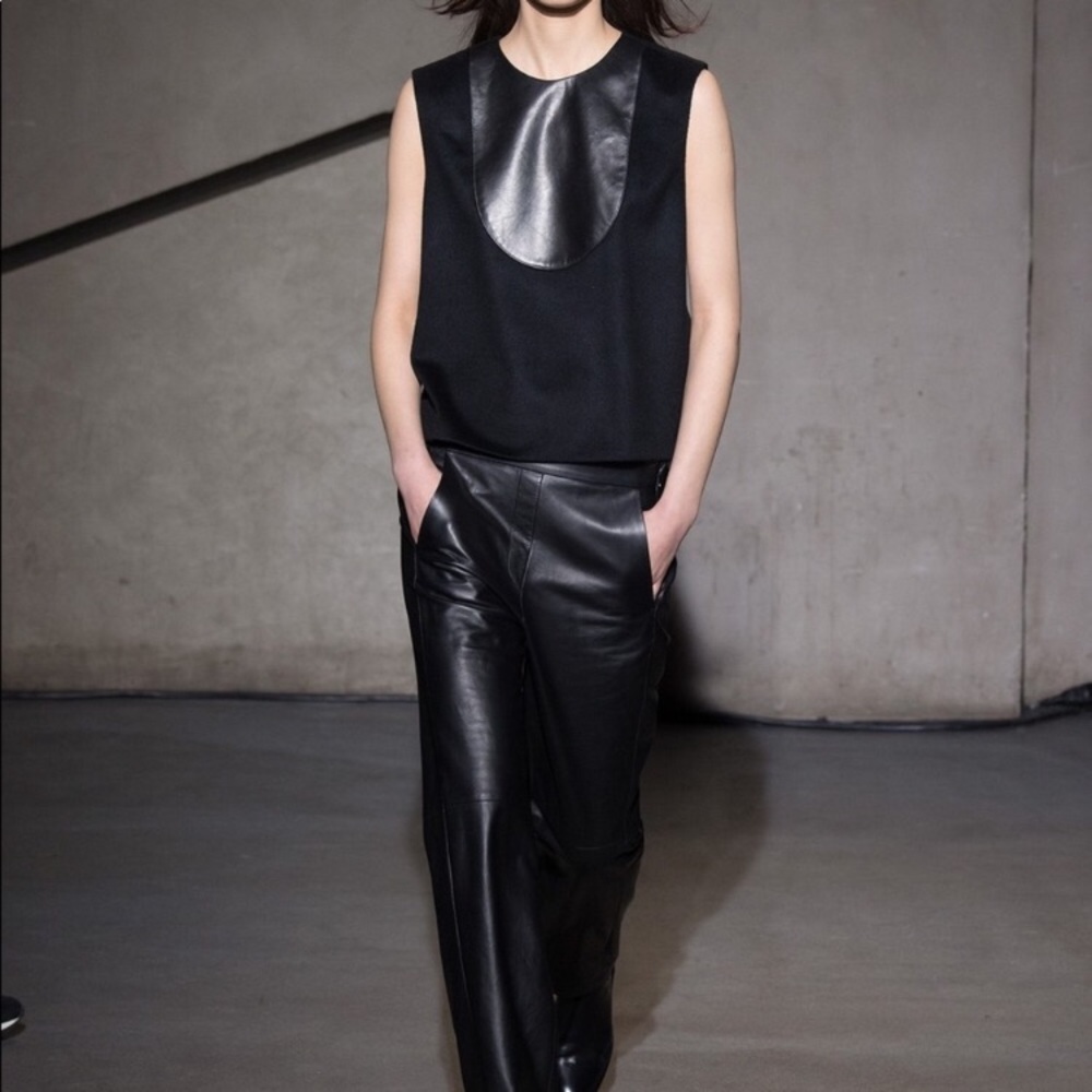 Each x other cashmere silk wool leather top
